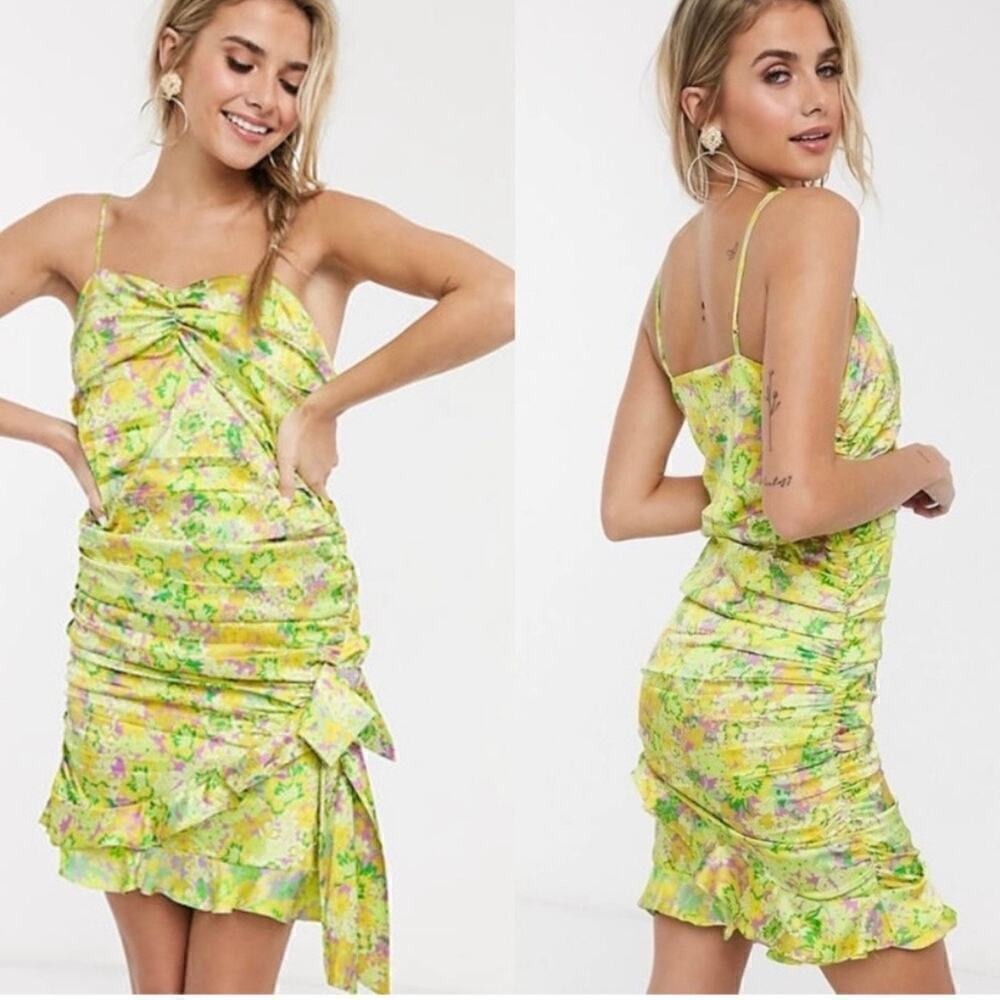 For Love and Lemons Dubois Mini Ruched Dress Size Small Coquette Fairy Mermaid